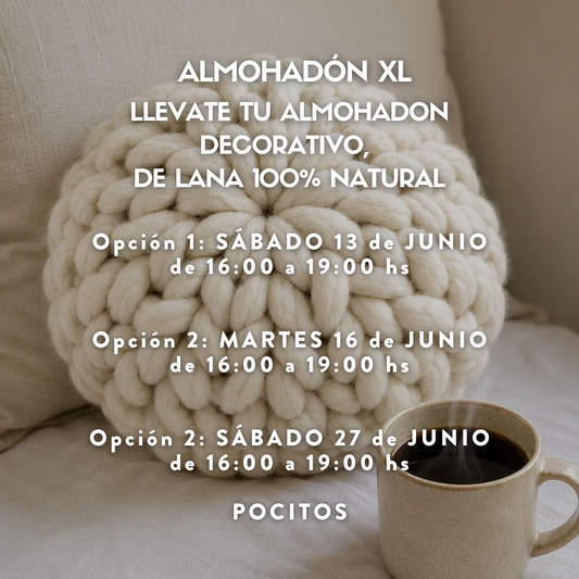 Tejé tu almohadón de lana natural